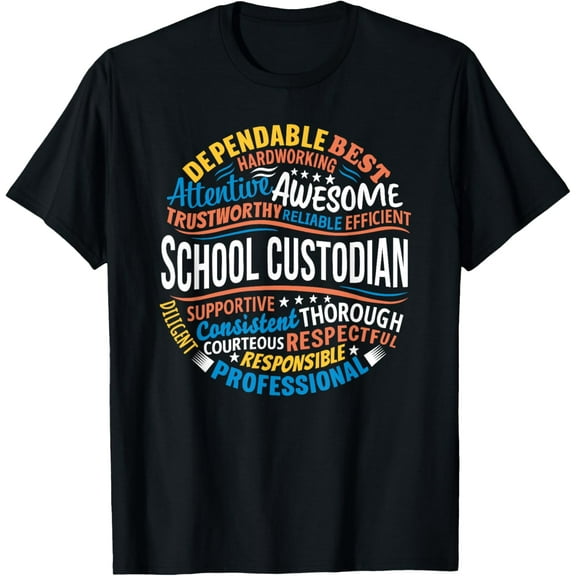 School Custodian Shirts Funny Appreciation Gift T-Shirt