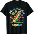 thumbnail image 1 of School Custodian Squad Flower Pencil Colors Funny T-Shirt, 1 of 7