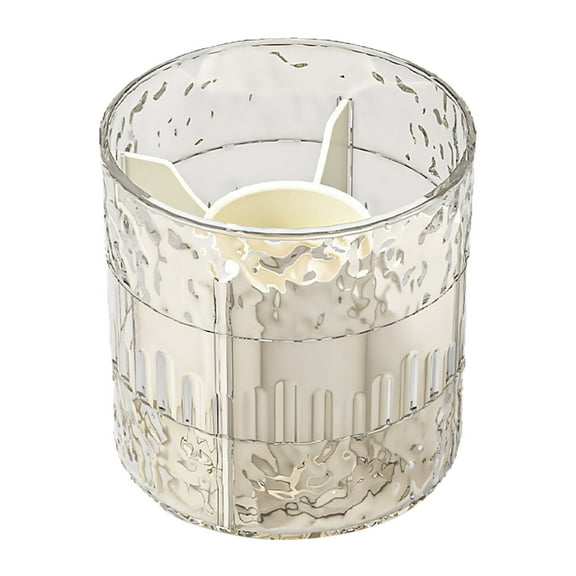 School Deal Clearance Under $5.00 Rotating Makeup Organizer with 5 Compartments Clear PET Desktop Storage for Pens/Cosmetics 360° Base with Bearings Efficient Multifunctional Home