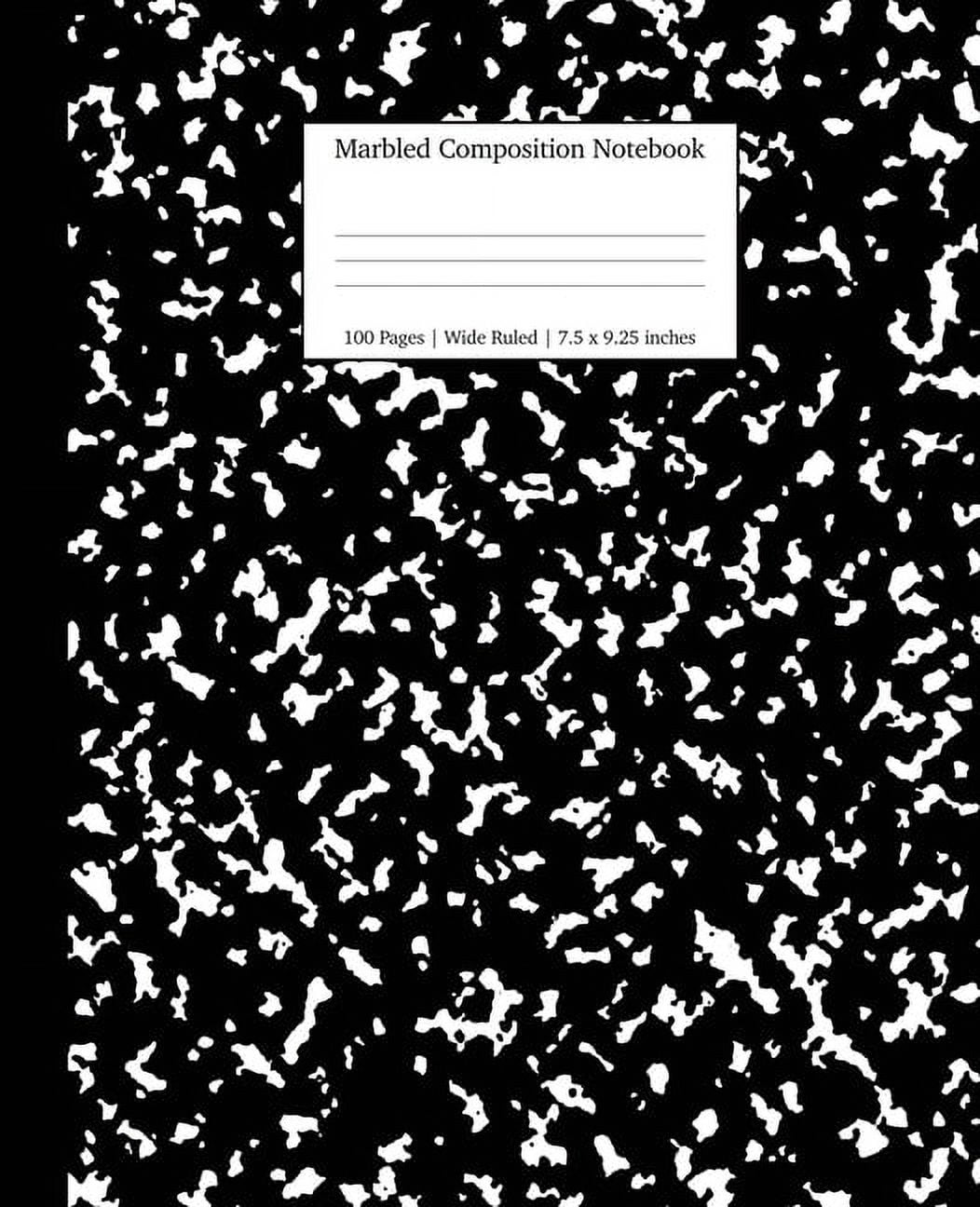YOUNG DREAMERS PRESS School Essentials Marbled Composition Notebook: Black Marble Wide Ruled Paper Subject Book, Book 1, (Paperback)