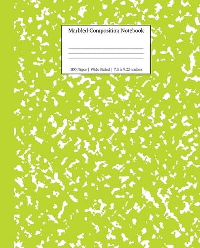 YOUNG DREAMERS PRESS School Essentials: Marbled Composition Notebook: Green Marble Wide Ruled Paper Subject Book (Paperback)