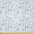 thumbnail image 1 of School Fabric by The Yard, Physics Themed Drawing a Pattern of Formulas Related to The Field Doodle Art, Stretch Knit Fabric for Clothing Sewing and Arts Crafts, 1 Yard, Pale Blue, by Ambesonne, 1 of 1