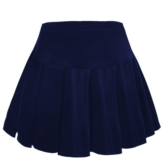 School Girl Skirt Casual Mini Dark Blue Skater Skirt Pleated Stretch Waist Scooter Skirt 2T