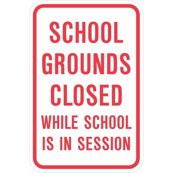 School Grounds Closed Sign – 8x12 Inch RustFree Aluminum,Reflective & Weatherproof Metal Sign,HighVisibility Outdoor Warning Sign for School or Private Property