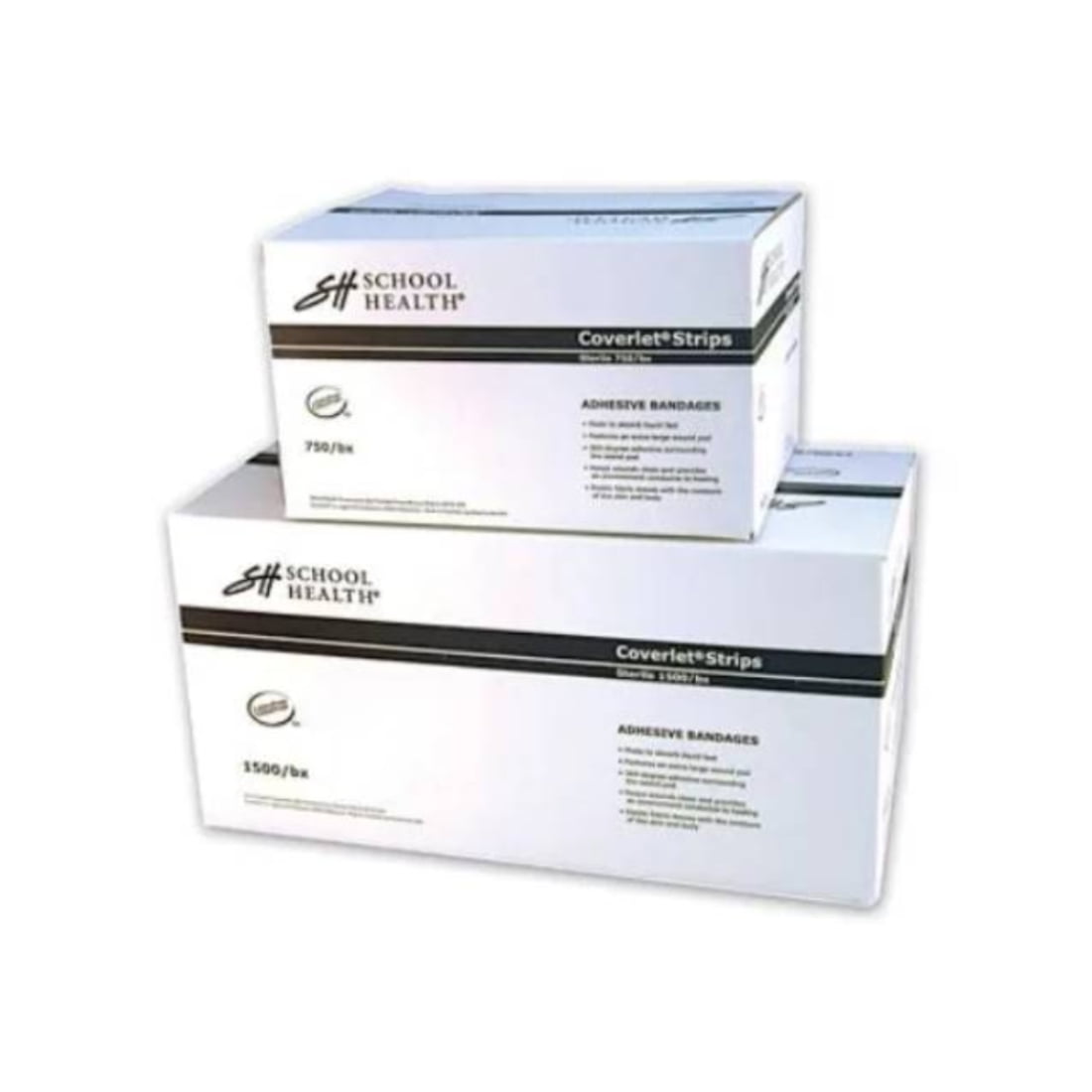 School Health Adhesive Bulk Bandages, Wound Care for Minor Cuts and Scrapes Fabric,  1" x 3" 750 Count