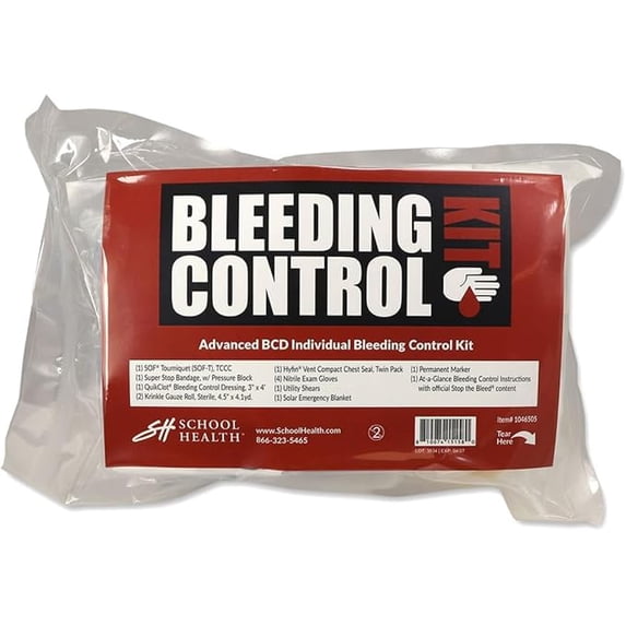 School Health - Advanced BCB Individual Bleeding Control Kit, Survival ...