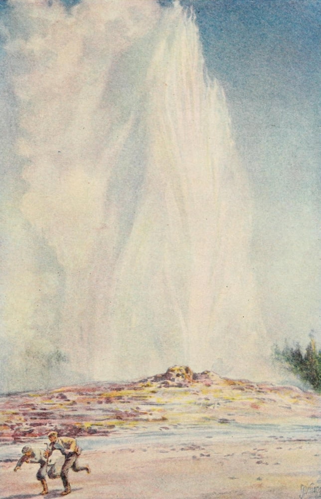 School History of the United States 1918 Geyser in Yellowstone Park Canvas Art - Unknown (18 x 24)