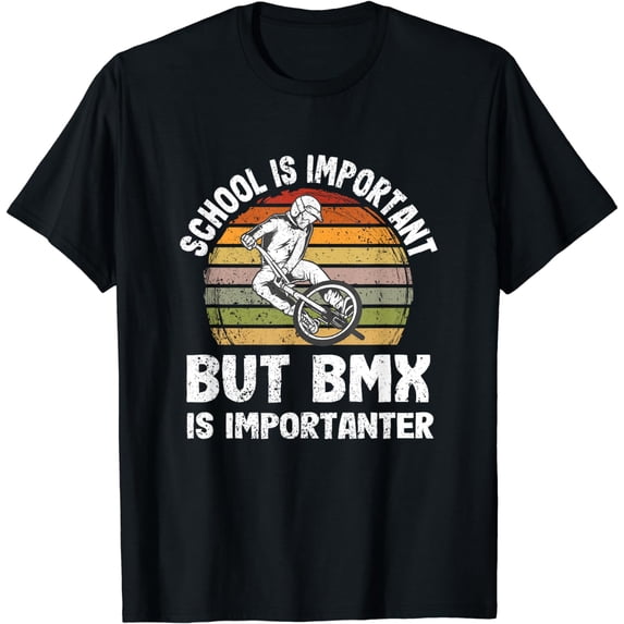 School Is Important But BMX Is Importanter Youth Kids Funny T-Shirt