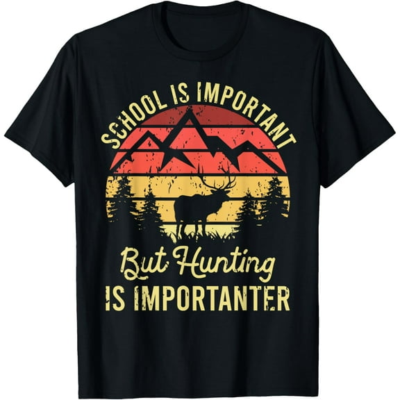 School Is Important But Hunting Is Importanter Kids Youth T-Shirt