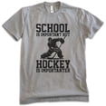 thumbnail image 1 of School Is Important Hockey Is Importanter T-shirt, Unisex Men's Shirt Ice Hockey Parent Sports Canada, Dark Heather Gray, XX-Large, 1 of 6