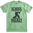 thumbnail image 1 of School Is Important Hockey Is Importanter T-shirt, Unisex Men's Shirt Ice Hockey Parent Sports Canada, Heather Apple Green, Large, 1 of 6
