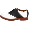 thumbnail image 1 of School Issue Varsity Black and White Leather Saddle Oxford Dress Shoes for Little and Big Girls Size 4W, 1 of 5