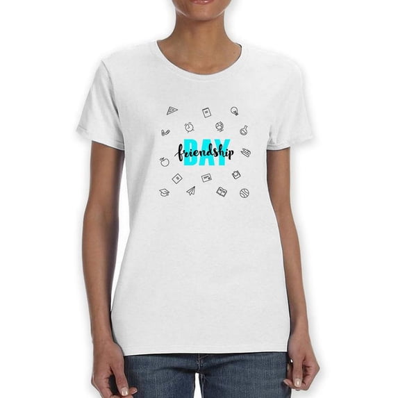 School Items Friendship Day Shaped T-Shirt Women -Image by Shutterstock, Female Medium