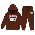 thumbnail image 1 of School Kids Clothes,Toddler Boys Girls Sweatsuit Set Ocean Graphic Hoodie Sweatpants Outfit Two Piece Tracksuit Casual Play Wear,Toddler Clothes,Brown,90, 1 of 4