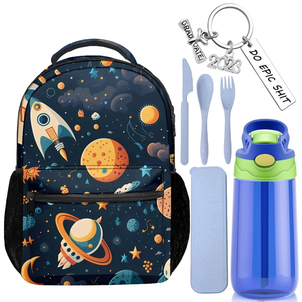 School Laptop Backpack Space Rocket Universe Galaxy Daypack Bookbag for ...