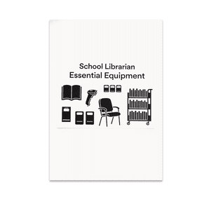 School Librarian Essential Equipment Poster, Media Centers, Book-Loving Learning Spaces, and Library Decor, 13x19 Glossy Paper