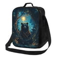 School Lunch Box for Boys Girls, Art Starry Sky Meditating Bear