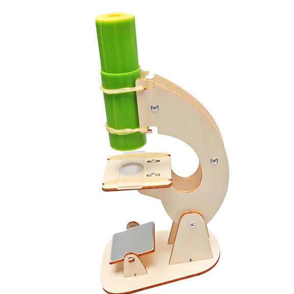 School Microscope Assembly Model, Wooden Science Learning Structure Set for Classroom Activities, Home Lessons, and Guid