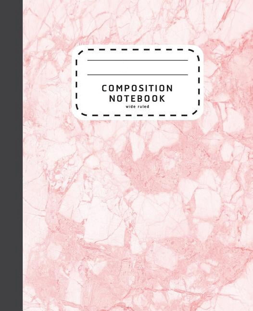 School Notebook Wide Ruled Composition Notebook Pink Marble Wide