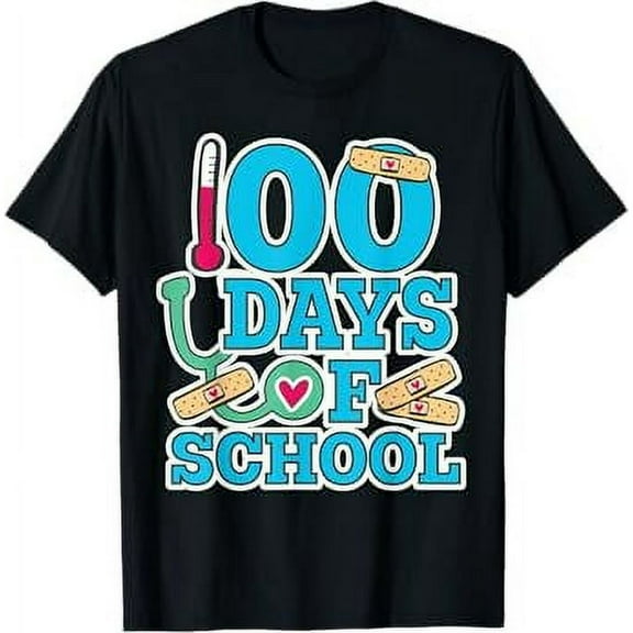School Nurse 100 Days of School T-Shirt