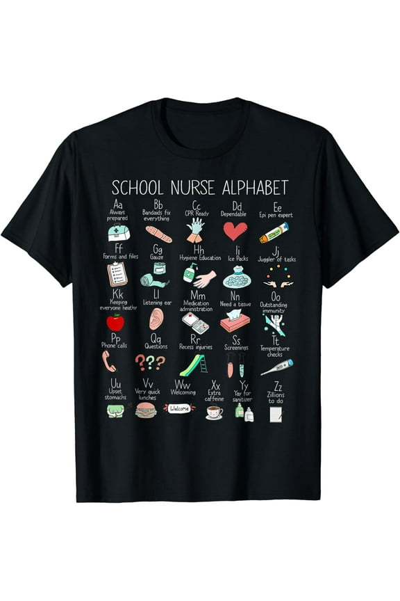 School Nurse Alphabet ABCs Nursing Appreciation T-Shirt