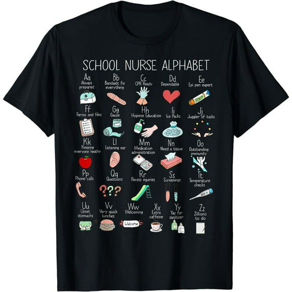 School Nurse Alphabet ABCs Nursing Appreciation T-Shirt