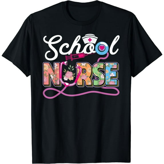 School Nurse Appreciation Back to School Nursing T-Shirt Black Large