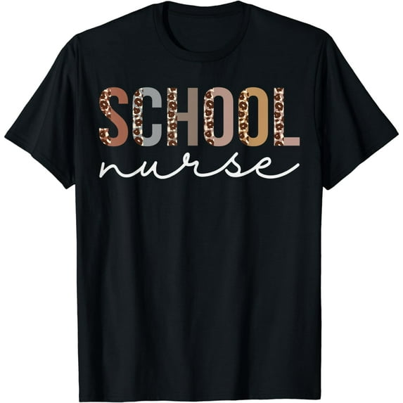 School Nurse Leopard Appreciation Apparel For Women For Work T-Shirt