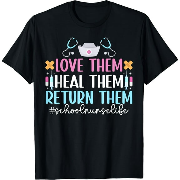 School Nurse Life School Nursing School Nurse Appreciation T-Shirt Casual Short Sleeve Shirt