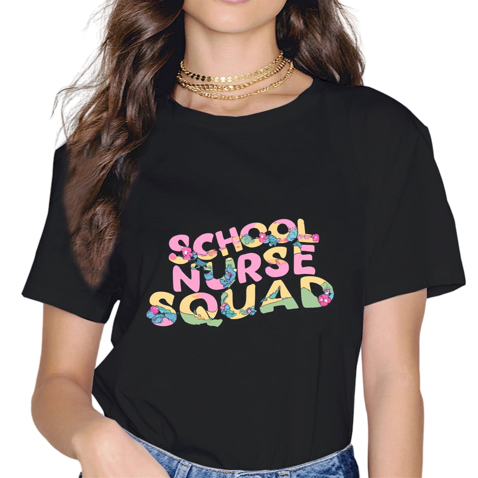 School Nurse Squad Week Groovy Appreciation Day For Women T-Shirt ...