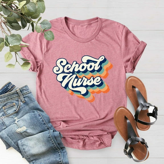 School Nurse T-Shirt, Retro School Nurse Shirt, School Nurse Gift, Nurse Appreciation Gift, Nurse, Nurse Tee,Cute Retro Nurse Shirt Tshirt All Size S-5XL