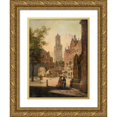 thumbnail image 1 of School Of Jan Van Der Heyden 19x24 Gold Ornate Framed and Double Matted Museum Art Print Titled - Animated Place, 1 of 4