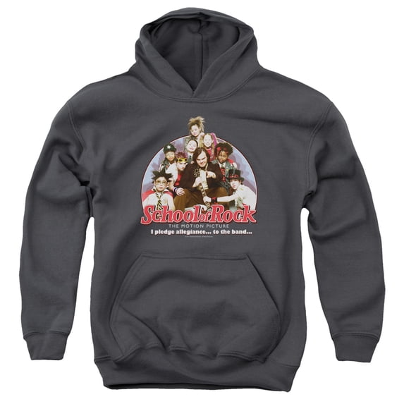 School Of Rock I Pledge Allegiance Youth Pullover Hoodie Sweatshirt Charcoal