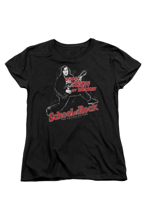 School Of Rock Music Band Comedy Movie Jack Black Rockin Women's T-Shirt Tee