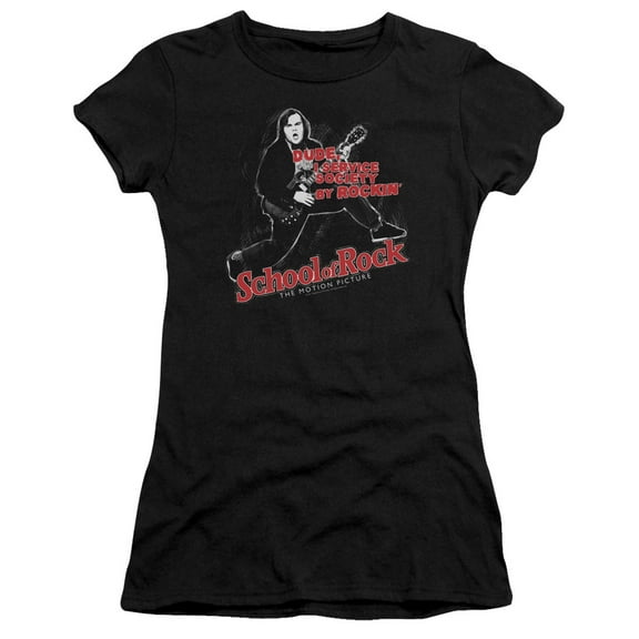 School Of Rock Rockin Junior Women's T-Shirt Sheer Black