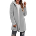 thumbnail image 1 of School Outfits for Teachers Jacket for Women Women Warm Soft Fleece Jacket Casual Comfy Jacket Fuzzy Hooded Cardigan Outerwear Tops Women Coat My Items, 1 of 9