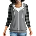 thumbnail image 1 of Womens Jackets with Hood Printed Long Sleeve Jackets Color Block Jacket Pocket Hooded Sweatshirt Top Long Warm Winter Coats My Items, 1 of 9