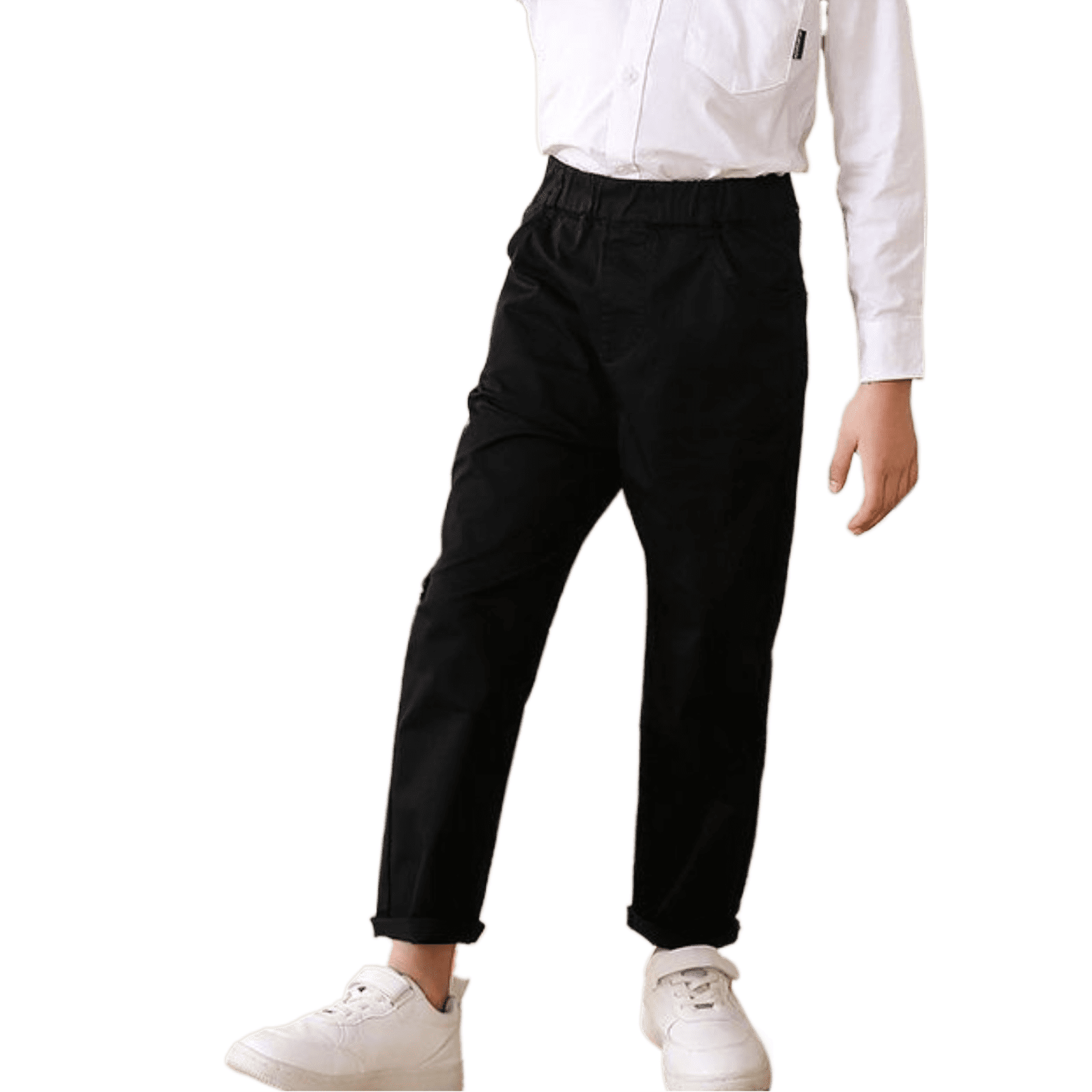 School Pants for Boys Pull On Chino Pants with Pockets Straight Pants ...
