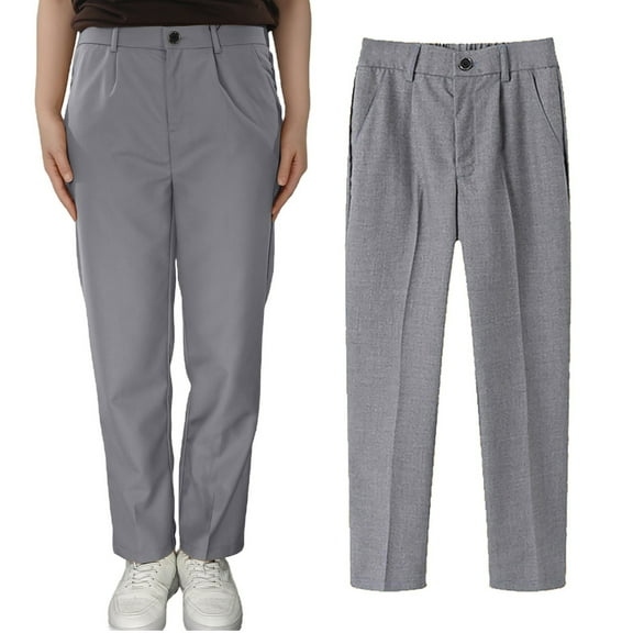 School Pants for Boys Pull On Chino Pants with Pockets Straight Pants Grey Pants for Boys Back To School Clothes for Boys Toddler Boys Clothes 2-3 Years