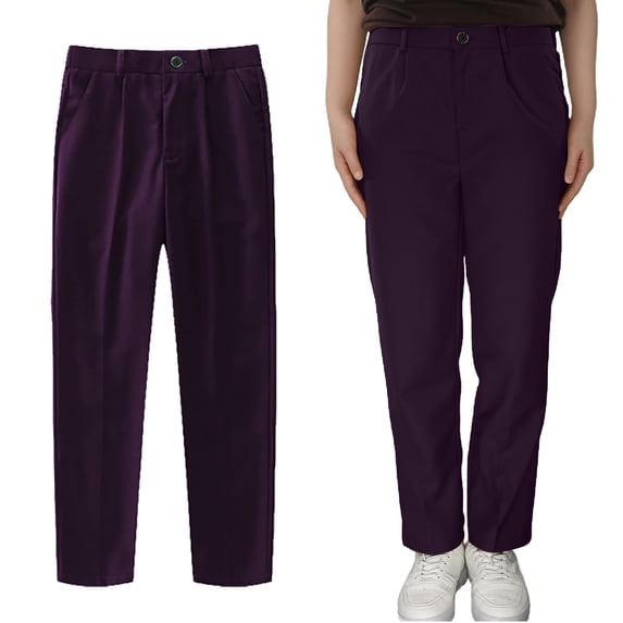 School Pants for Boys Pull On Chino Pants with Pockets Straight Pants Purple School Pants for Boys Boys Back To School Clothes Toddler Preppy Clothes 3-4 Years