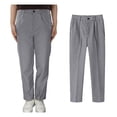 thumbnail image 1 of School Pants for Boys Straight Pants with Pockets Pull On Chino Pants Elastic Waist Pants Grey Uniform Pants for Boys Back To School Clothes Kids Boys Pants Size 11-12 Years, 1 of 5