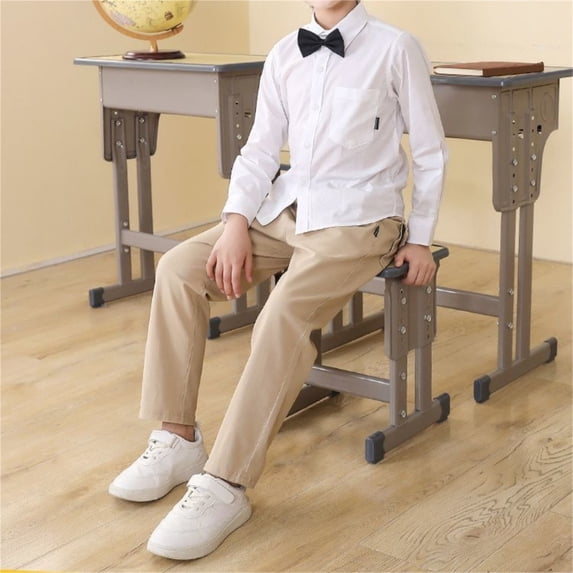 School Pants for Girls Fit Stretch Pants with Pockets Straight Pants Beige Pants for Girls Back to School Clothes Kids Cute Clothes for Girls 7-8 Years
