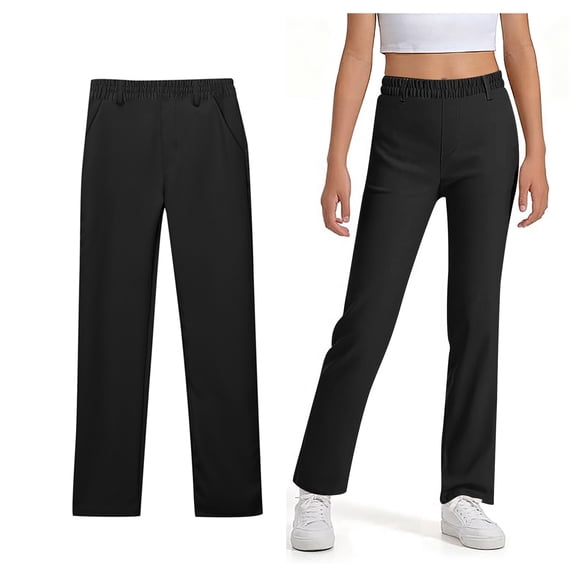 School Pants for Girls Skinny Pants Kids Dress Pants with Pockets Straight Pants Black Pants for Girls Uniform Back to School Outfits for Teen Girls Kids Cute Clothes for Girls 7-8 Years