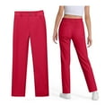 thumbnail image 1 of School Pants for Girls Skinny Pants Kids Dress Pants with Pockets Straight Pants Boys Red Uniform Pants Back to School Outfits for Girls Teen Cute Clothes for Girls 13-14 Years, 1 of 7