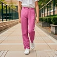 thumbnail image 1 of School Pants for Girls Skinny Pants Kids Dress Pants with Pockets Straight Pants Girls Pink Pants Back to School Clothes for Teen Girls Tween Preppy Clothes 11-12 Years, 1 of 8