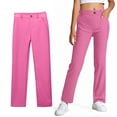 thumbnail image 1 of School Pants for Girls Skinny Pants Kids Dress Pants with Pockets Straight Pants Pink Pants Back to School Outfits for Girls Teen Tween Girl Clothing 13-14 Years, 1 of 8