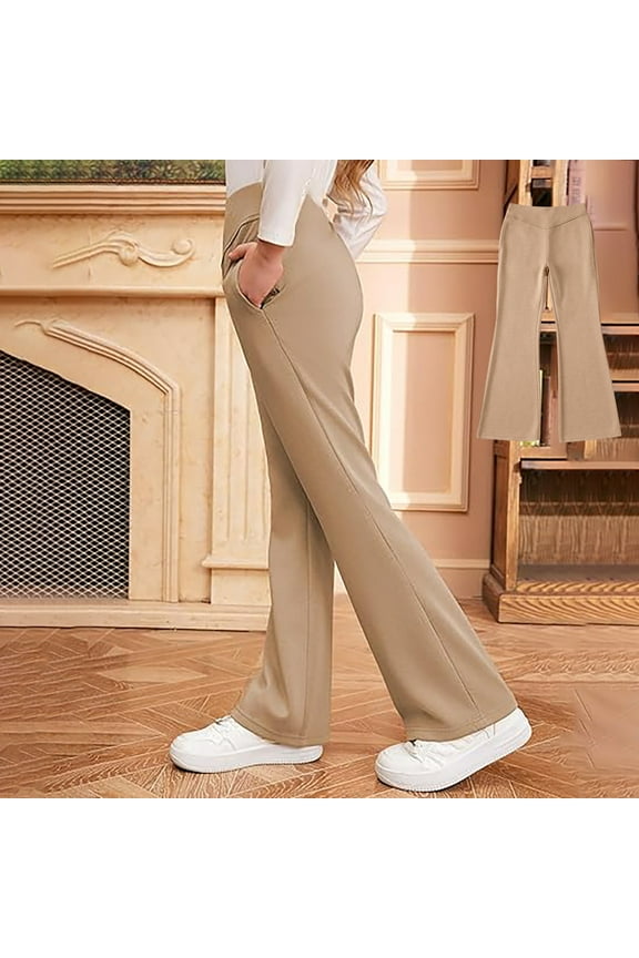 School Pants for Girls Skinny Pants Stretch Pants With Pockets Flare Leg Pants Khaki Pants for Girls Back to School Clothes for Teen Girls Tween Preppy Clothes for Girls 11-12 Years