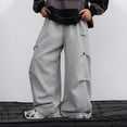 thumbnail image 1 of School Pants Lightweight Athletic with Pockets Boys Casual Pants for Boys Teens Summer Clothes (Light Gray,6-7 Years), 1 of 8