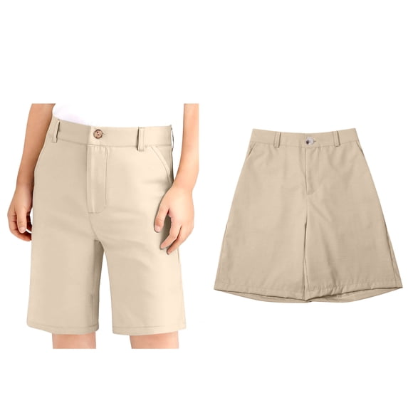 School Pants for Boys Stretch Flat Front Performance Short Khaki Uniform Pants for Girls Back To School Outfits 7-8 Years