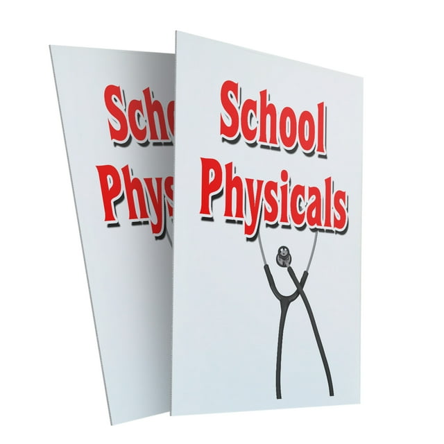 School Physicals (2PACK) 24" x 36" Plastic Signs Sign Insert 4mm